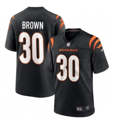 Men Cincinnati Bengals 30 Chase Brown Black Stitched Game Jersey