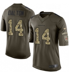 Youth Nike Cincinnati Bengals 14 Andy Dalton Elite Green Salute to Service NFL Jersey