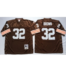 Browns 32 Jim Brown Brown Throwback Jersey