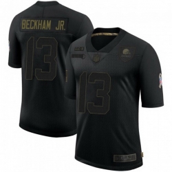 Men Cleveland Browns 13 Odell Beckham Jr Black 2020 Salute To Service Limited Jersey