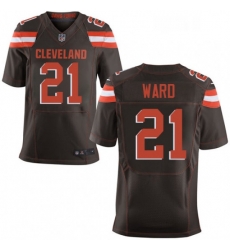 Mens Nike Cleveland Browns 21 Denzel Ward Elite Brown Team Color NFL Jersey