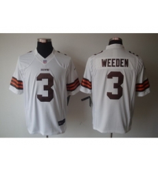 Nike Cleveland Browns 3 Brandon Weeden White Limited NFL Jersey