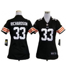 Women's Nike Cleveland Browns 33# Trent Richardson Brown Nike NFL Jerseys