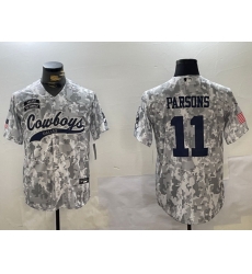 Men Dallas Cowboys 11 Micah Parsons 2024 Arctic Camo Salute To Service Stitched Baseball Jersey