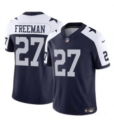 Men Dallas Cowboys 27 Royce Freeman Navy White 2023 F U S E Thanksgiving Vapor Untouchable Limited Stitched Football Jersey