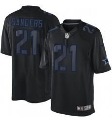 Mens Nike Dallas Cowboys 21 Deion Sanders Limited Black Impact NFL Jersey