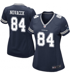 Nike Cowboys #84 Jay Novacek Navy Blue Womens Team Color NFL Game Jersey