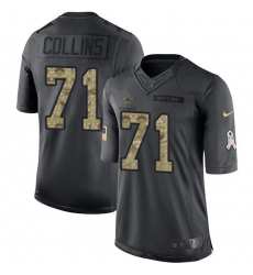 Nike Cowboys #71 La 27el Collins Black Youth Stitched NFL Limited 2016 Salute to Service Jersey