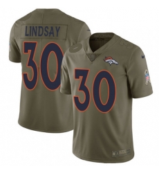 Men Nike Denver Broncos 30 Phillip Lindsay Limited Olive 2017 Salute to Service NFL Jersey