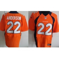 Nike Denver Broncos 22 CJ Anderson Orange Elite NFL Jersey