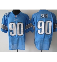 Nike Detroit Lions 90 Ndamukong Suh Blue Elite NFL Jersey