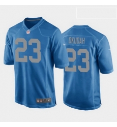 men jeff okudah detroit lions blue throwback game jersey 