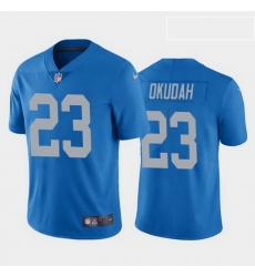 men jeff okudah detroit lions blue vapor limited jersey 