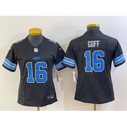 Women Detroit Lions 16 Jared Goff Black 2024 F U S E  2nd Alternate Vapor Limited Stitched Jersey