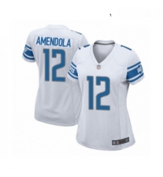 Womens Detroit Lions 12 Danny Amendola Game White Football Jersey