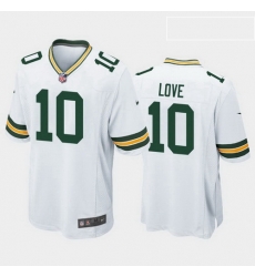 men jordan love green bay packers white game jersey 