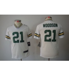 Nike Youth Green Bay Packers #21 Woodson White Color[Youth Limited Jerseys]