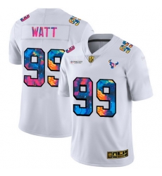 Houston Texans 99 J J  Watt Men White Nike Multi Color 2020 NFL Crucial Catch Limited NFL Jersey