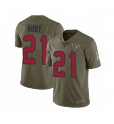 Men Houston Texans 21 Bradley Roby Limited Olive 2017 Salute to Service Football Jersey