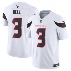 Men Houston Texans 3 Tank Dell White 2024 Vapor F U S E  Limited Stitched Jersey