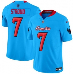 Men Houston Texans 7 C J  Stroud Blue 2024 Vapor F U S E  Limited Stitched Jersey