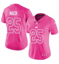 Womens Nike Indianapolis Colts 25 Marlon Mack Limited Pink Rush Fashion NFL Jersey