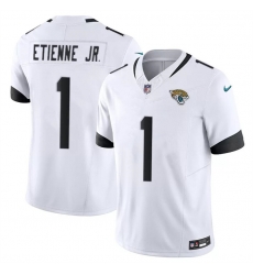 Men Jacksonville Jaguars 1 Travis Etienne Jr  White 2023 F U S E Vapor Untouchable Limited Stitched Jersey