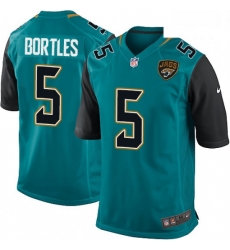 Men Nike Jacksonville Jaguars 5 Blake Bortles Game Teal Green Team Color NFL Jersey