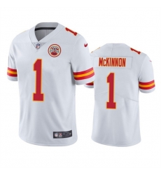 Men Kansas City Chiefs 1 Jerick McKinnon White Vapor Untouchable Limited Stitched Football Jersey