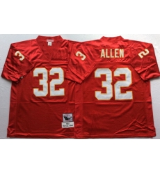 Men Kansas City Chiefs 32 Marcus Allen Red M&N Throwback Jersey