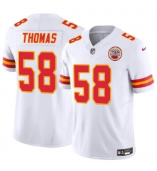 Men  Kansas City Chiefs 58 Derrick Thomas White 2024 F U S E Vapor Untouchable Limited Stitched Football Jersey