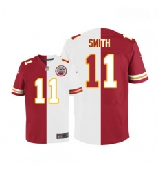 Men Nike Kansas City Chiefs 11 Alex Smith Elite RedWhite Split Fashion NFL Jersey