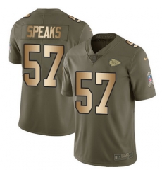 Nike Chiefs #57 Breeland Speaks Olive Gold Mens Stitched NFL Limited 2017 Salute To Service Jersey