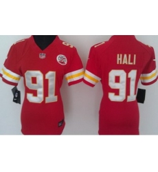 Women Nike Kansas City Chiefs 91 Tamba Hali Red Nike NFL Jerseys