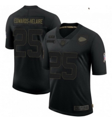 Youth Kansas City Chiefs 25 Clyde Edwards-Helaire 2020 Black Salute To Service Limited Jersey