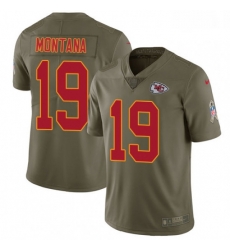 Youth Nike Kansas City Chiefs 19 Joe Montana Limited Olive 2017 Salute to Service NFL Jersey