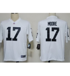 Nike Oakland Raiders 17 Denarius Moore White Game NFL Jersey