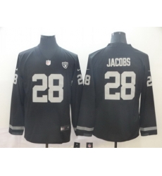 Nike Raiders 28 Josh Jacobs Black Therma Long Sleeve Jersey