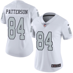 Nike Raiders #84 Cordarrelle Patterson White Womens Stitched NFL Limited Rush Jersey