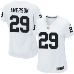 Oakland Raiders #29 David Amerson Womens White Jersey