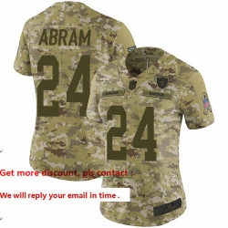 Raiders 24 Johnathan Abram Camo Women Stitched Football Limited 2018 Salute to Service Jersey