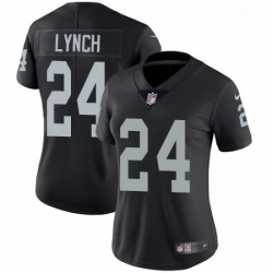 Womens Nike Oakland Raiders 24 Marshawn Lynch Elite Black Team Color NFL Jersey