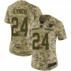 Womens Nike Oakland Raiders 24 Marshawn Lynch Limited Camo 2018 Salute to Service NFL Jersey