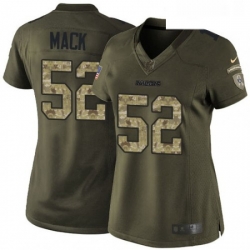 Womens Nike Oakland Raiders 52 Khalil Mack Elite Green Salute to Service NFL Jersey