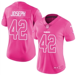 Womens Nike Raiders #42 Karl Joseph Pink  Stitched NFL Limited Rush Fashion Jersey