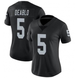 Women's Oakland Raiders#5 Divine Deablo Black Vapor Untouchable Limited Stitched Jersey