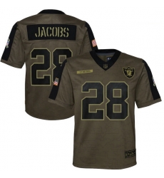 Youth Las Vegas Raiders Josh Jacobs Nike Olive 2021 Salute To Service Game Jersey