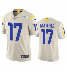 Men Los Angeles Rams 17 Baker Mayfield Bone Vapor Untouchable Limited Stitched Football Jersey