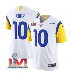 Nike Los Angeles Rams 10 Cooper Kupp White 2022 Super Bowl LVI Vapor Limited Jersey