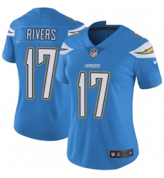 Womens Nike Los Angeles Chargers 17 Philip Rivers Electric Blue Alternate Vapor Untouchable Limited Player NFL Jersey